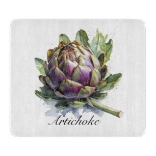 Planche À Découper Le Coeur du Jardin : Artichoke en Aquarelle