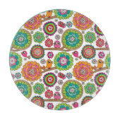 Planche À Découper le griffonnage fleurit le motif d'arrière - plan (Devant)