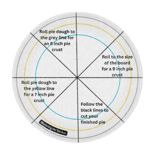 Planche À Découper Le Guide de Service Rond Precision Pie & Pizza (Devant)