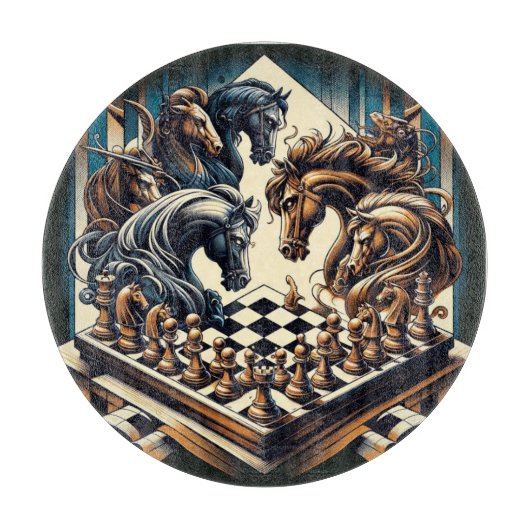 Planche À Découper Le jeu des chevaliers - les échecs rencontre l'ima (Devant)