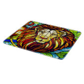 Planche À Découper Le lion en vitrail. Lumineux et audacieux. (Coin)