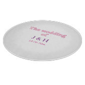 Planche À Découper Le mariage du couple nom initiale lettre date (Coin)