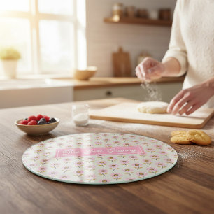 Planche À Découper Le Meilleur Verre Personnalisé Floral Rose Mamie