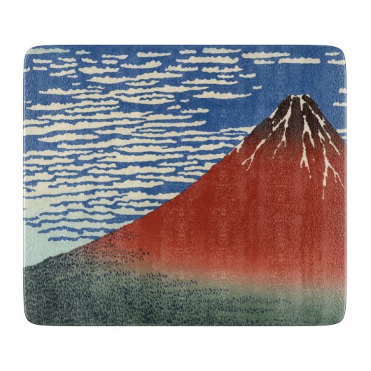 Planche À Découper Le Mont Fuji par temps clair (Fuji Rouge) (Hokusai (Devant)
