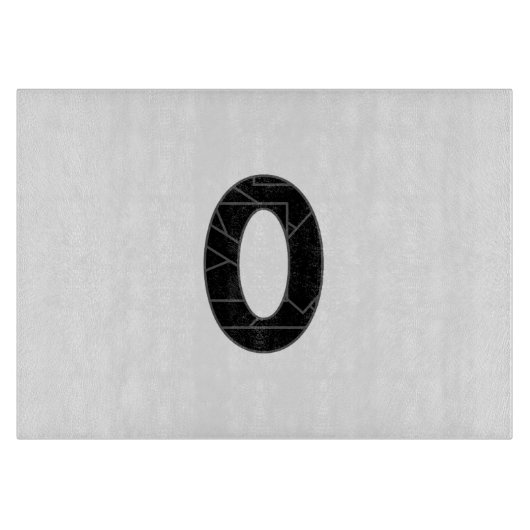 Planche À Découper Le nombre zéro (0) en noir (Devant)