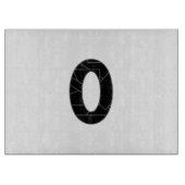 Planche À Découper Le nombre zéro (0) en noir (Devant)