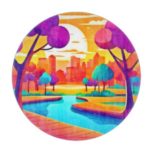 Planche À Découper Le parc animé Sunset City Park