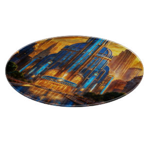 Planche À Découper Le Pavillon Grand Art Déco Blue Plaza by Xzendor7