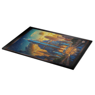 Planche À Découper Le Pavillon Grand Art Déco Blue Plaza by Xzendor7
