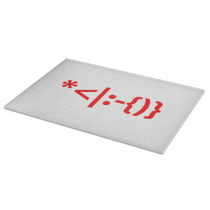 Planche À Découper Le Père Noël avec la barbe Émoticon de Noël