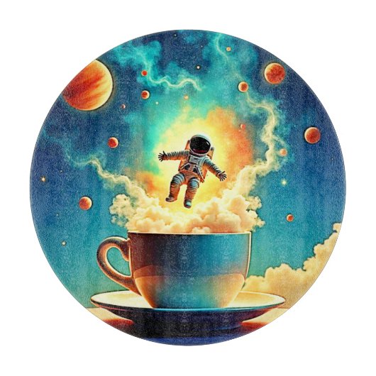 Planche À Découper Le rêve du café de l'astronaute (Devant)