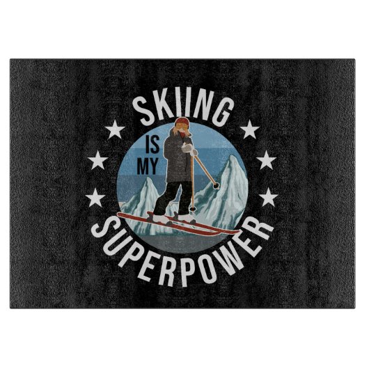Planche À Découper Le Ski Est Mon Superpouvoir (Devant)