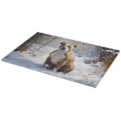 Planche À Découper Le Staffordshire Américain Laisser Neige Noël (Coin)