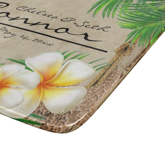 Planche À Découper Le style boisé de la plage tropicale (Coin)