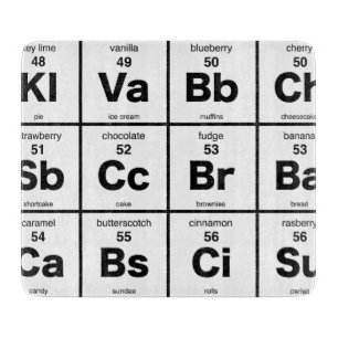 Planche À Découper Le Tableau périodique des desserts