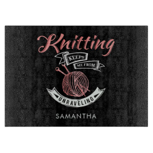 Planche À Découper Le tricot m'empêche de me défaire Personnalisé