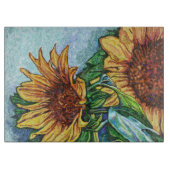 Planche À Découper Le verre d'art des tournesols (Devant)