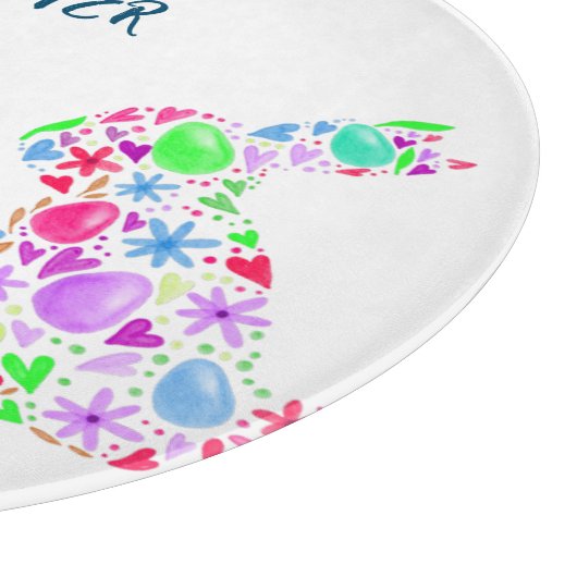 PLANCHE À DÉCOUPER LE VERRE FLEURI DE BUNNY "PÂQUES" (Coin)