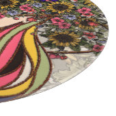 Planche À Découper Le visage de la femme, avec des fleurs et des papi (Coin)