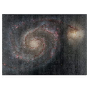 Planche À Découper Le Whirlpool Galaxy M51 & Companion dans l'espace
