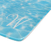 Planche À Découper L'eau ondule les textures d'eau moderne chic monog (Coin)
