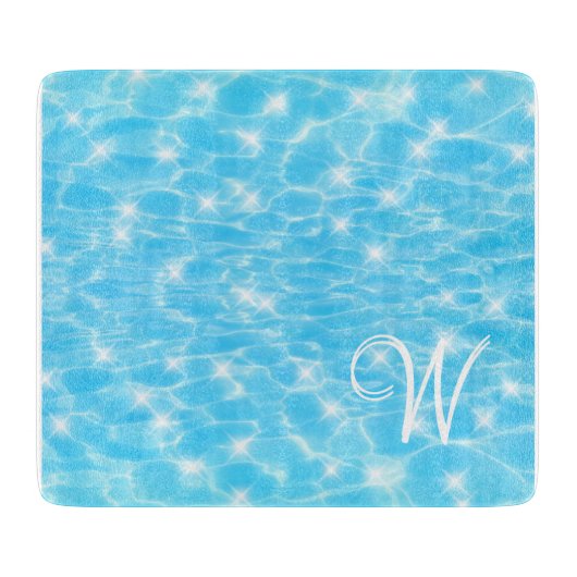 Planche À Découper L'eau ondule les textures d'eau moderne chic monog (Devant)