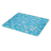 Planche À Découper L'eau ondule les textures d'eau moderne chic monog (Coin)