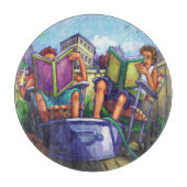 Planche À Découper Lecture en été (Devant)