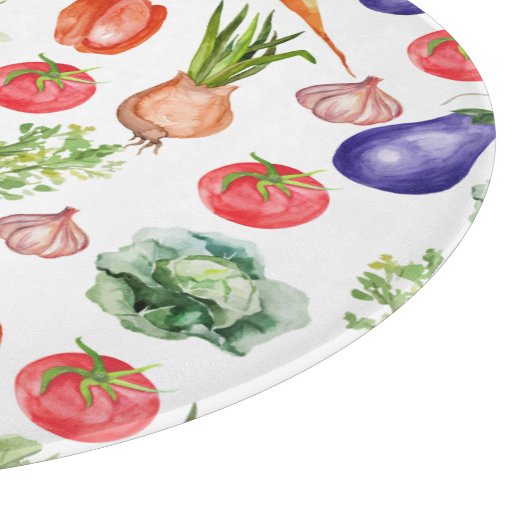 Planche À Découper Légumes d'aquarelle simple (Coin)
