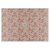 Planche À Découper Lemon Floral pink Peony rustic Pattern monogram (Devant)