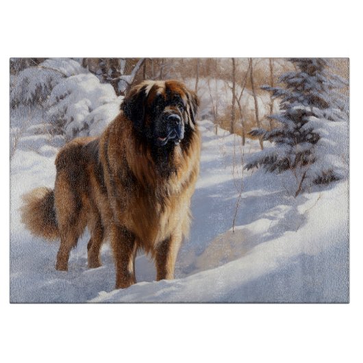 Planche À Découper Leonberger Noël sous la neige (Devant)