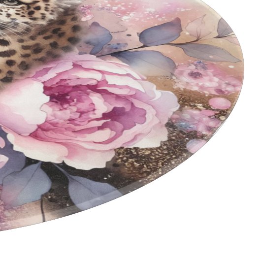 Planche À Découper Leopard Cub et Rose Cutboard (Coin)