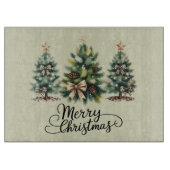 Planche À Découper Leopard Merry Christmas Tree Coquette Bow Xmas (Devant)