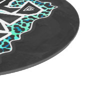 Planche À Découper Léopard noir et Turquoise (Coin)
