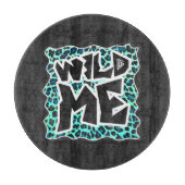 Planche À Découper Léopard noir et Turquoise (Devant)