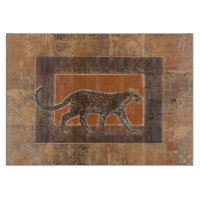 Leopard sur Orange et Arrière - plan Brown