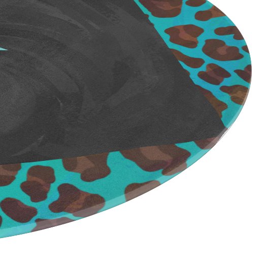 Planche À Découper Léopard Turquoise et Brown (Coin)