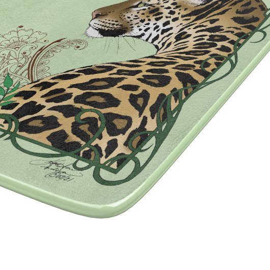 Planche À Découper Leopard Wild Cat Green Henna (Coin)