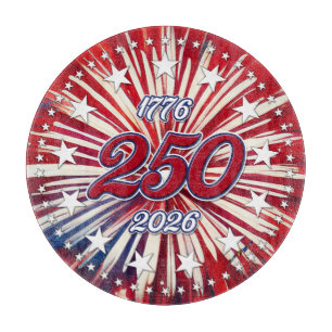Planche À Découper Les 250 ans d'Amérique 1776-2026 Feux d'artifice R
