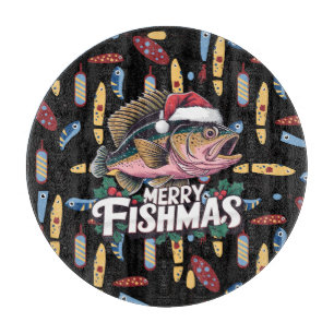 Planche À Découper Les amoureux de la pêche Noël avec le poisson du P