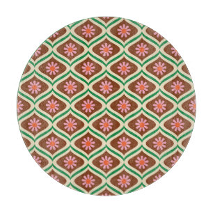 Planche À Découper Les années 70 rétro : Modèle Floral Vintage