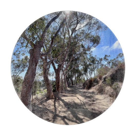Planche À Découper Les arbres californiens au soleil d'automne. (Devant)