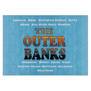 Planche À Découper Les Banques Extérieures Sunrise Texte Et Villes