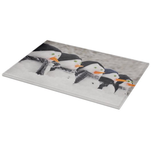 Planche À Découper Les bonhommes de neige se ferment dans une rangée (Coin)