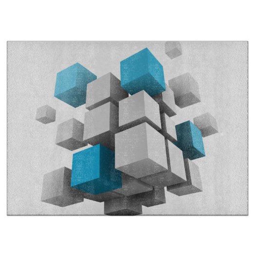 Planche À Découper Les cubes 3D de SlipperyJoe sont un arrangement ca (Devant)