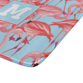 Planche À Découper Les Flamants roses roses lumineux sur le bleu | (Coin)