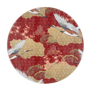 Planche À Découper Les fleurs japonaises de kimono