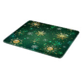 Planche À Découper Les flocons dorés de Noël sur l'Arrière - plan ver (Coin)