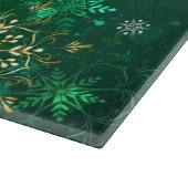 Planche À Découper Les flocons dorés de Noël sur l'Arrière - plan ver (Coin)