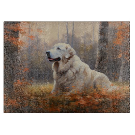 Planche À Découper Les grandes Pyrénées à l'automne Feuilles automne  (Devant)